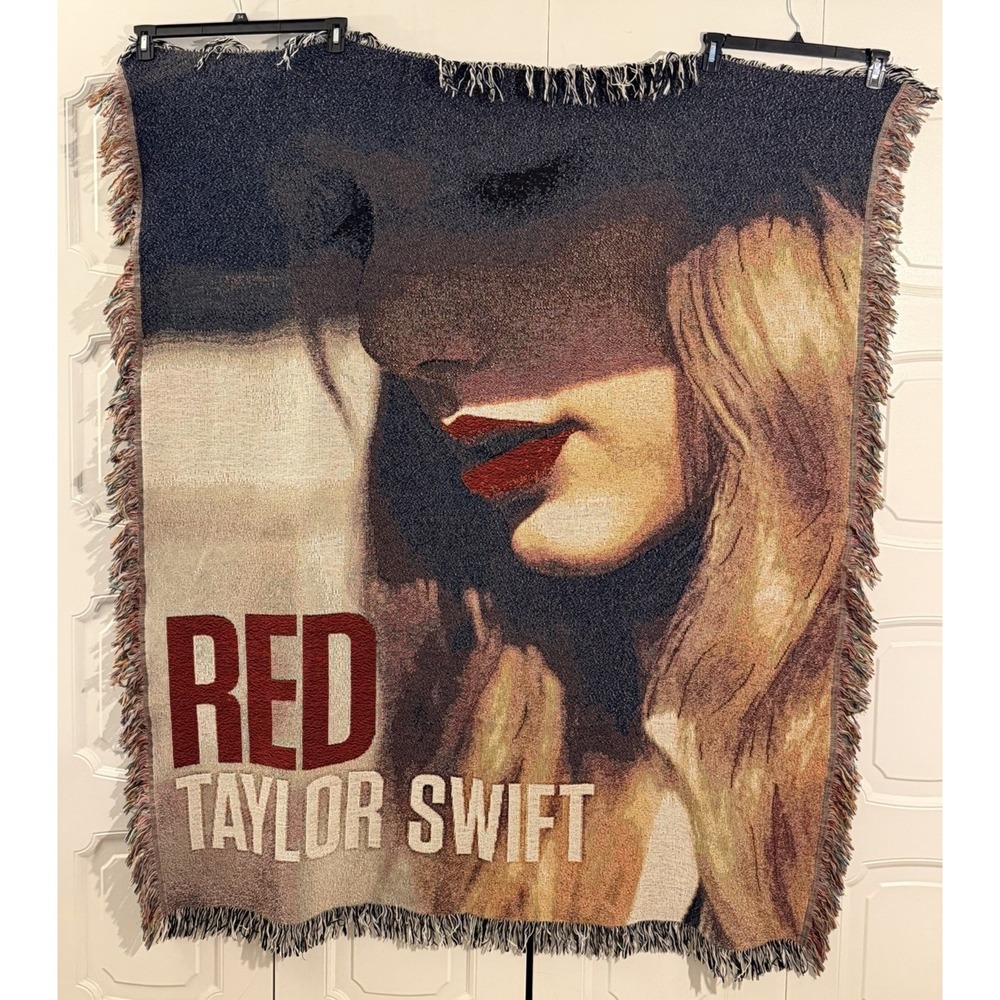 Taylor Swift 2012 Red Concert Tour Album Cover Tapestry Woven Blanket 50x60